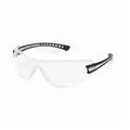 Exotic Luminary Lightweight Safety Glasses with Wraparound Clear Anti-Fog Lens; Black Temple EX324062